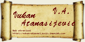 Vukan Atanasijević vizit kartica
